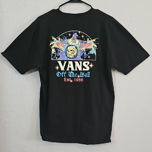 Vans Black Multicolor Graphic Tee, Mens Large 100% Cotton - Picture 2 of 5